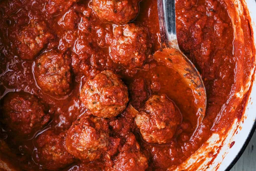 Cooked Pork & Veal Meatballs Passata Sauce